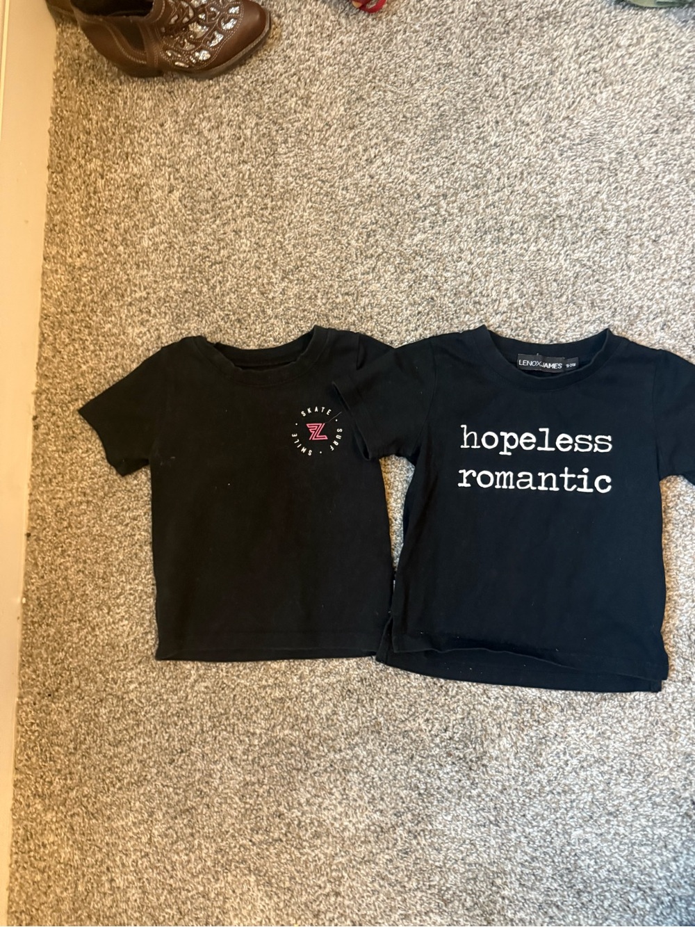 Hopeless Romantic Black Kids Graphic Tee - Trendy Crewneck
